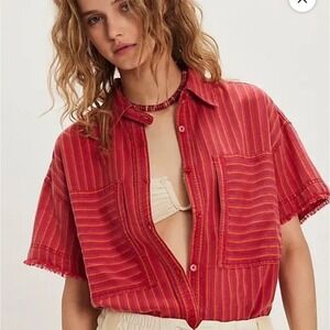 We the Free Christopher Linen‎ Shirt, size medium